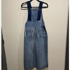 Vintage denim wide legged overalls jumpsuit